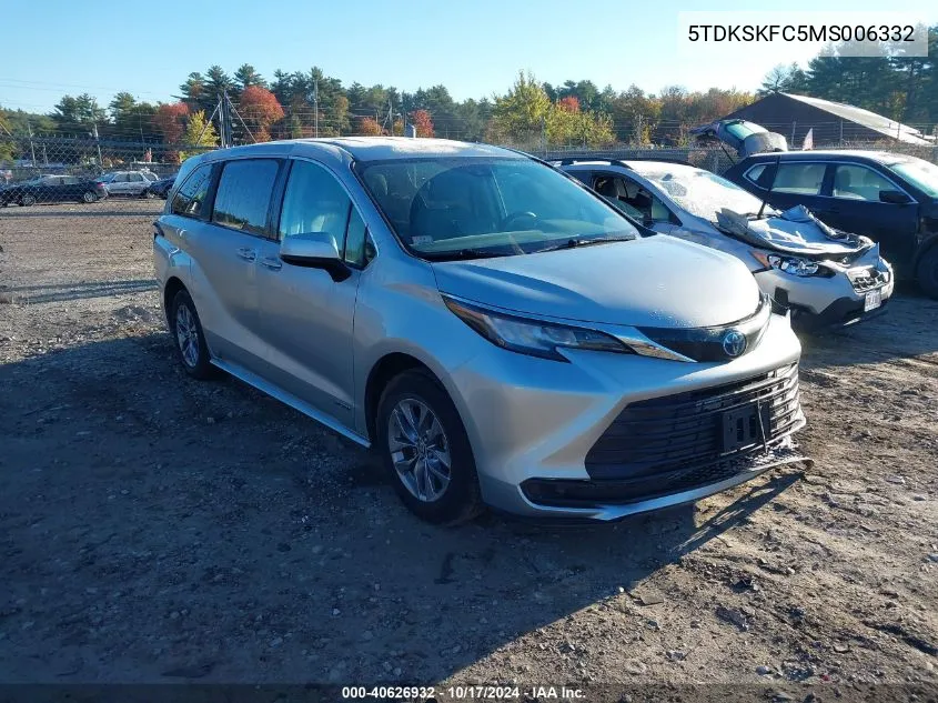 5TDKSKFC5MS006332 2021 Toyota Sienna Le