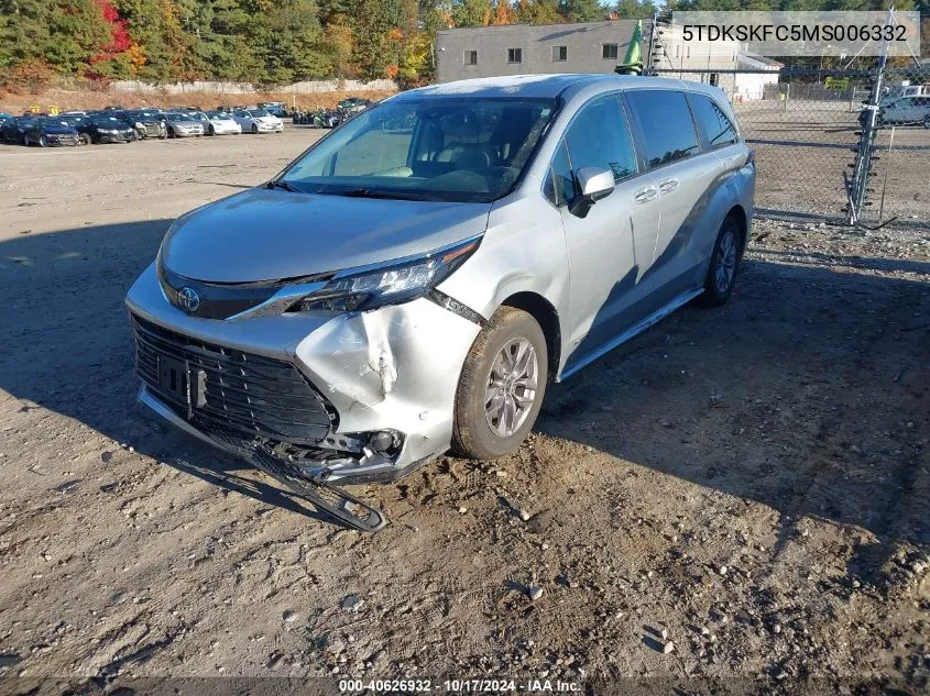 2021 Toyota Sienna Le VIN: 5TDKSKFC5MS006332 Lot: 40626932