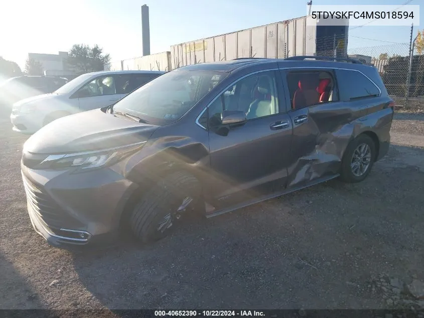 2021 Toyota Sienna Xle VIN: 5TDYSKFC4MS018594 Lot: 40652390