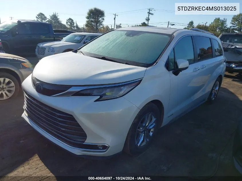 2021 Toyota Sienna Limited VIN: 5TDZRKEC4MS013025 Lot: 40654097