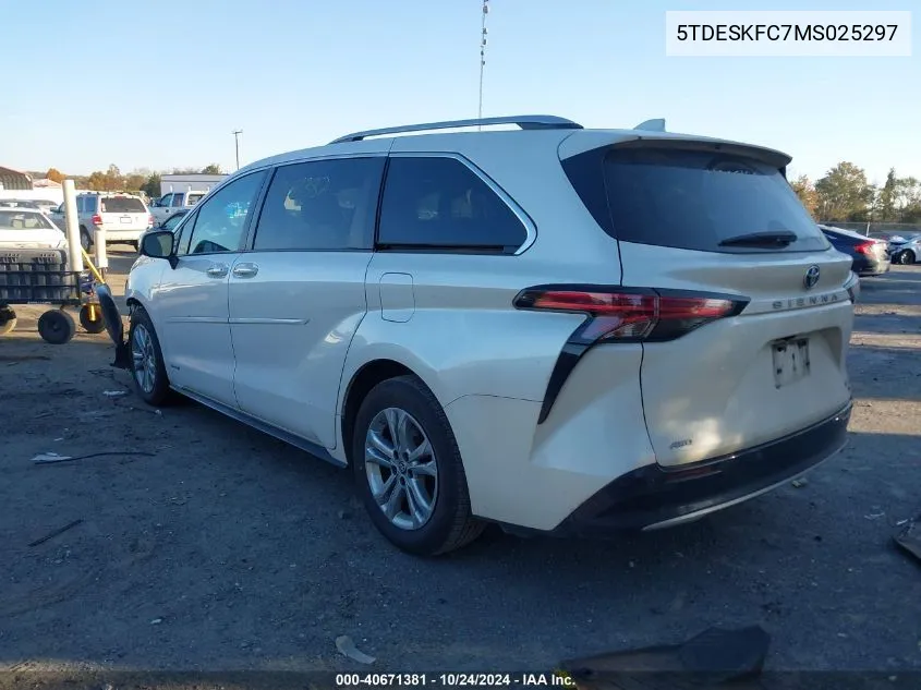 2021 Toyota Sienna Platinum VIN: 5TDESKFC7MS025297 Lot: 40671381