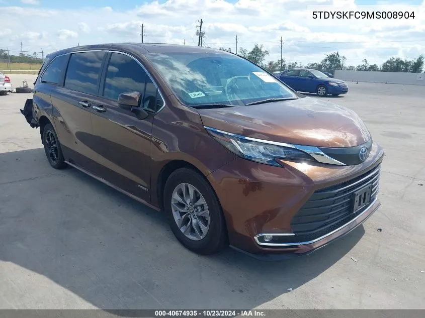 2021 Toyota Sienna Xle VIN: 5TDYSKFC9MS008904 Lot: 40674935