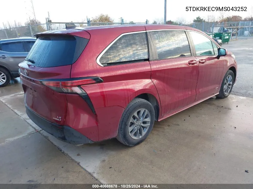 5TDKRKEC9MS043252 2021 Toyota Sienna Le