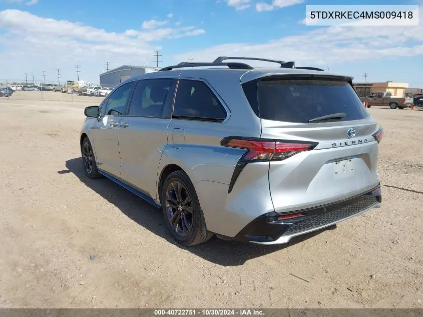 2021 Toyota Sienna Xse VIN: 5TDXRKEC4MS009418 Lot: 40722751