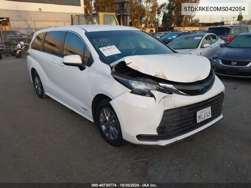 2021 Toyota Sienna Le VIN: 5TDKRKEC0MS042054 Lot: 40730774