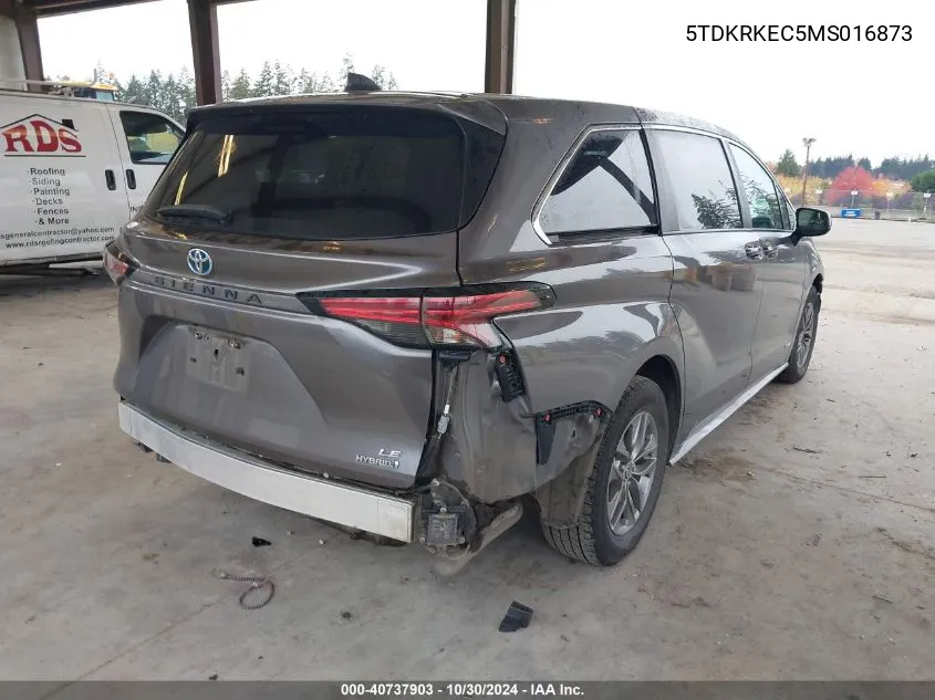 5TDKRKEC5MS016873 2021 Toyota Sienna Le