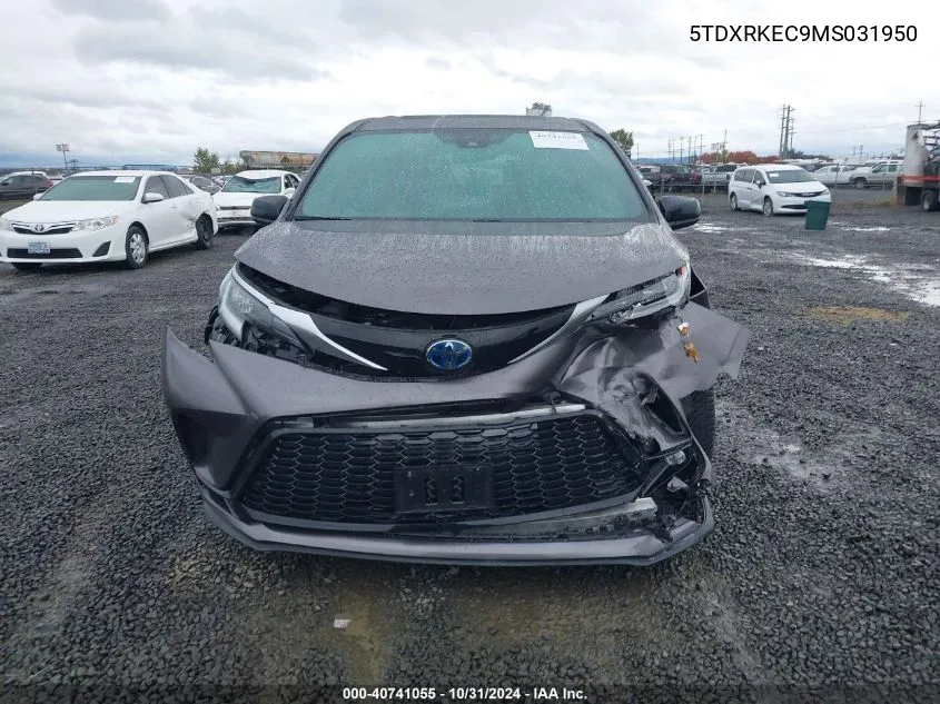 2021 Toyota Sienna Xse VIN: 5TDXRKEC9MS031950 Lot: 40741055