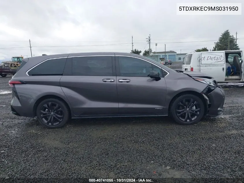 2021 Toyota Sienna Xse VIN: 5TDXRKEC9MS031950 Lot: 40741055