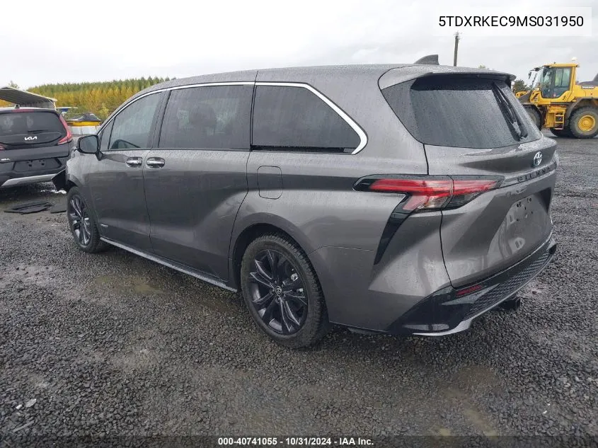 2021 Toyota Sienna Xse VIN: 5TDXRKEC9MS031950 Lot: 40741055