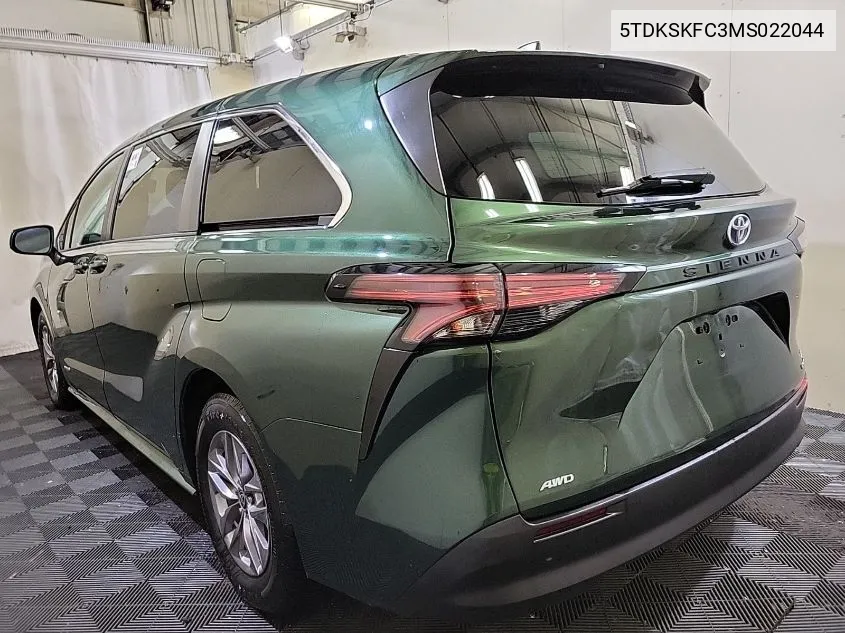 2021 Toyota Sienna Le VIN: 5TDKSKFC3MS022044 Lot: 40776351