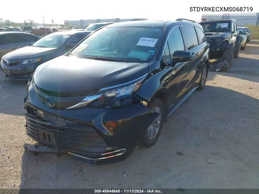 2021 Toyota Sienna Xle VIN: 5TDYRKECXMS068719 Lot: 40844648