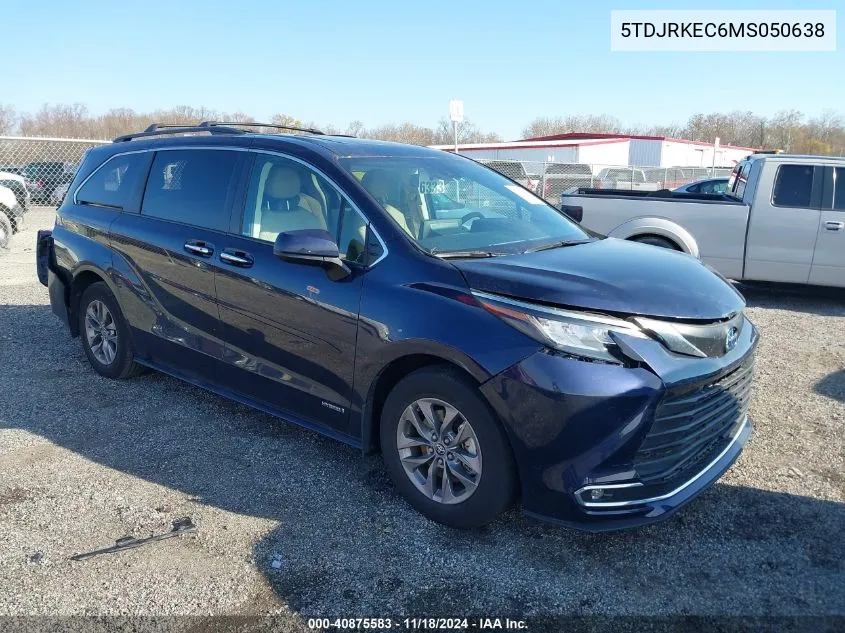 2021 Toyota Sienna Xle VIN: 5TDJRKEC6MS050638 Lot: 40875583