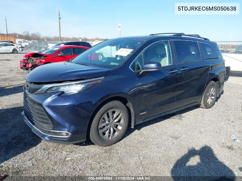 2021 Toyota Sienna Xle VIN: 5TDJRKEC6MS050638 Lot: 40875583