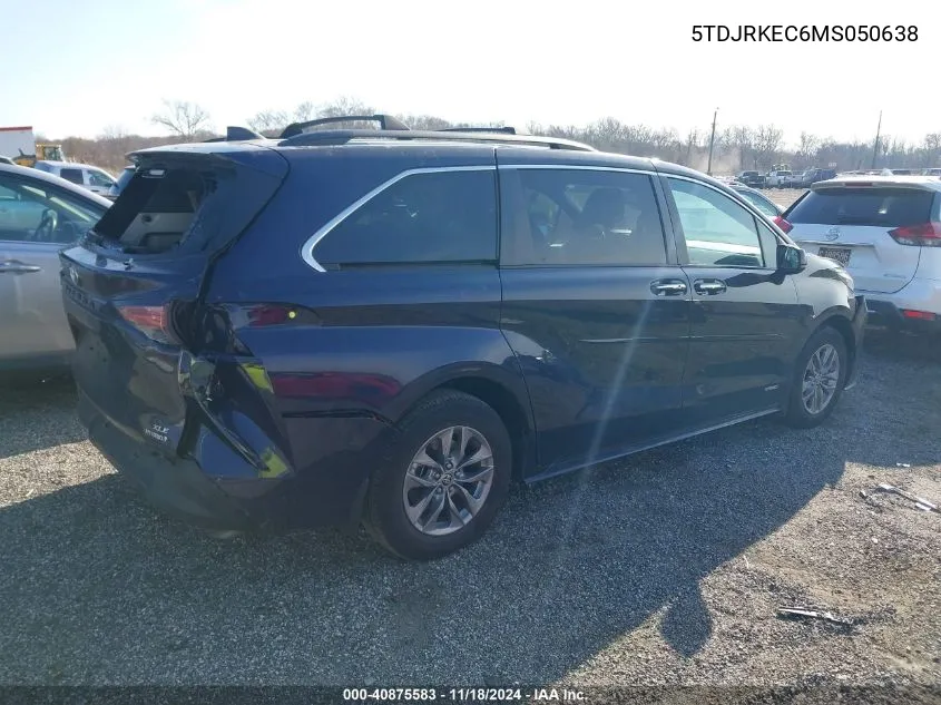 2021 Toyota Sienna Xle VIN: 5TDJRKEC6MS050638 Lot: 40875583