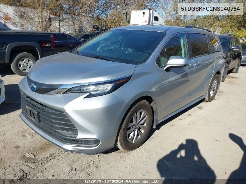 5TDGSKFC2NS040784 2022 Toyota Sienna Le/Xle/Xse/Limited/Platinum