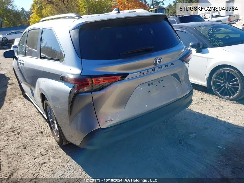 5TDGSKFC2NS040784 2022 Toyota Sienna Le/Xle/Xse/Limited/Platinum