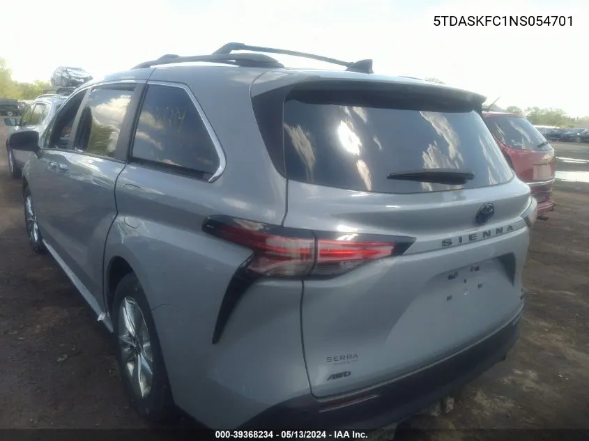 2022 Toyota Sienna Xle Woodland Edition VIN: 5TDASKFC1NS054701 Lot: 39368234