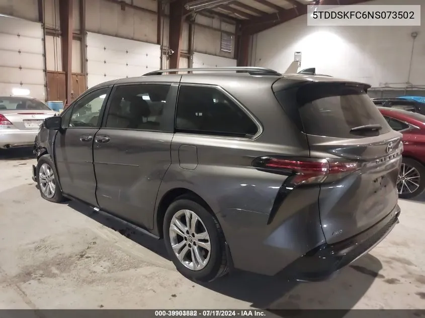 2022 Toyota Sienna Xse VIN: 5TDDSKFC6NS073502 Lot: 39903882