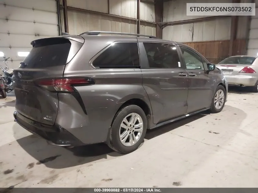 2022 Toyota Sienna Xse VIN: 5TDDSKFC6NS073502 Lot: 39903882