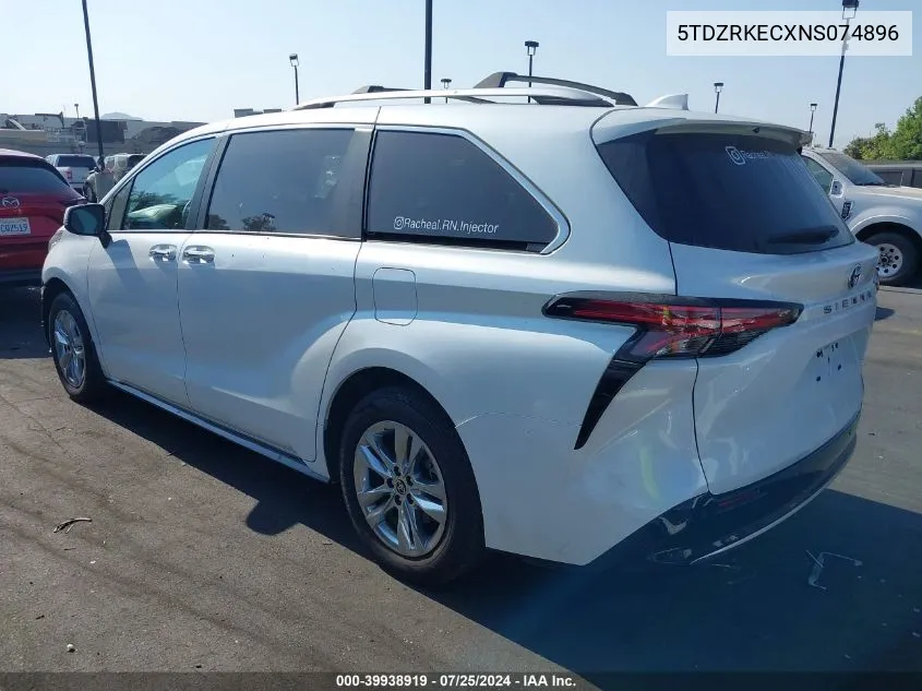 2022 Toyota Sienna Limited VIN: 5TDZRKECXNS074896 Lot: 39938919