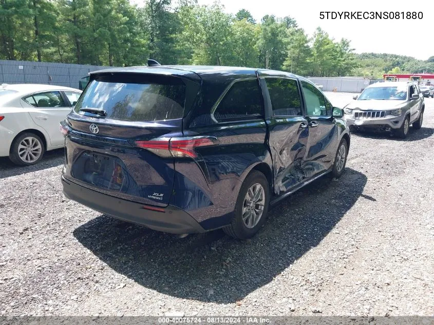 5TDYRKEC3NS081880 2022 Toyota Sienna Xle