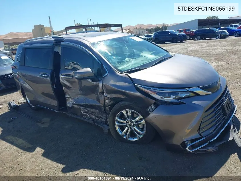 2022 Toyota Sienna Platinum VIN: 5TDESKFC1NS055199 Lot: 40151691