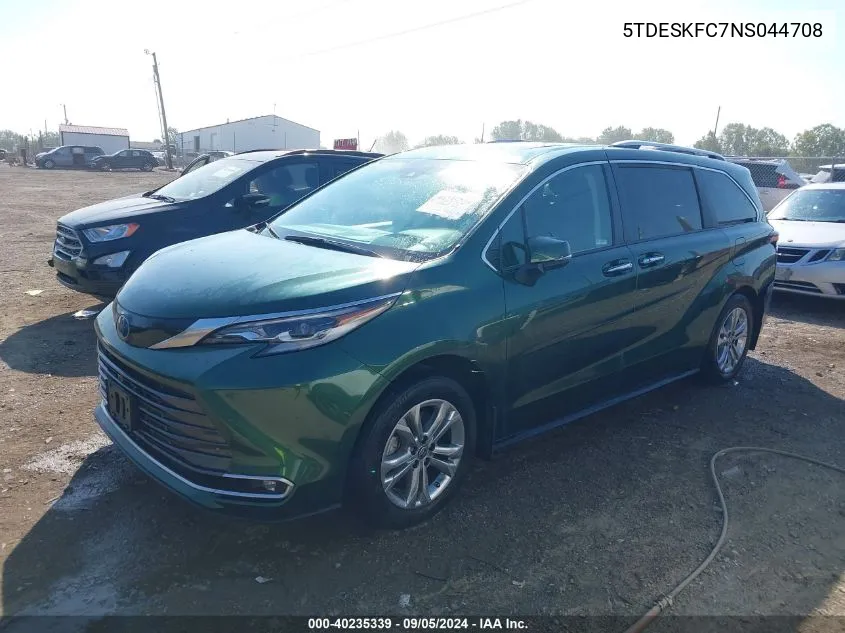 2022 Toyota Sienna Platinum VIN: 5TDESKFC7NS044708 Lot: 40235339