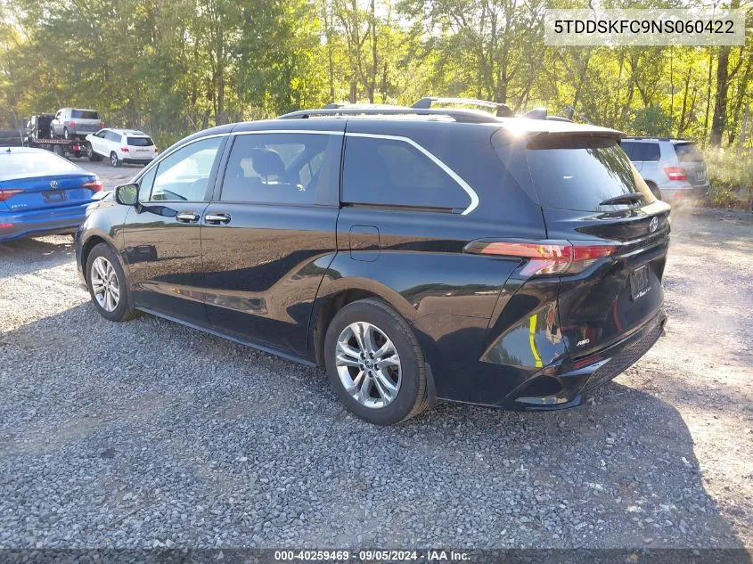 2022 Toyota Sienna Xse VIN: 5TDDSKFC9NS060422 Lot: 40259469