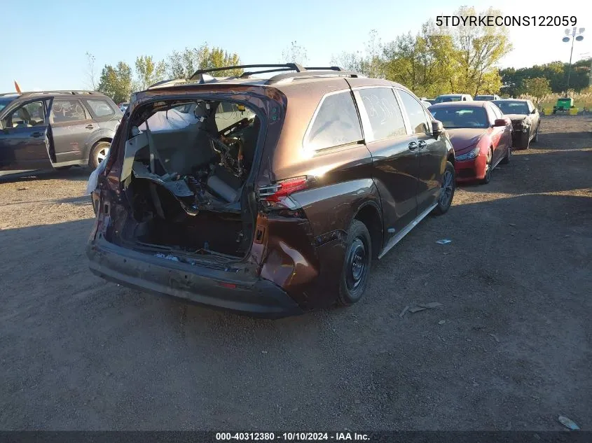 5TDYRKEC0NS122059 2022 Toyota Sienna Xle