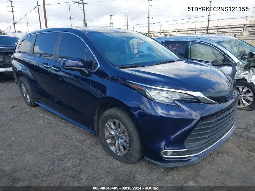 5TDYRKEC2NS121155 2022 Toyota Sienna Xle