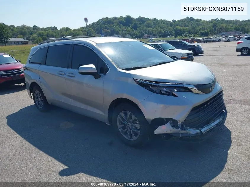 2022 Toyota Sienna Le VIN: 5TDKSKFCXNS071159 Lot: 40369770