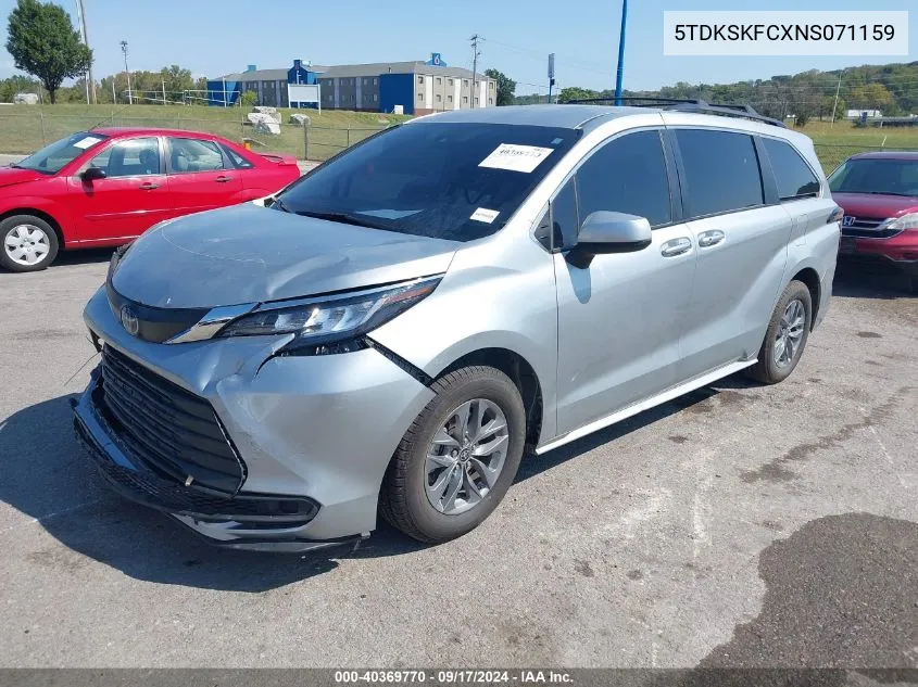 2022 Toyota Sienna Le VIN: 5TDKSKFCXNS071159 Lot: 40369770