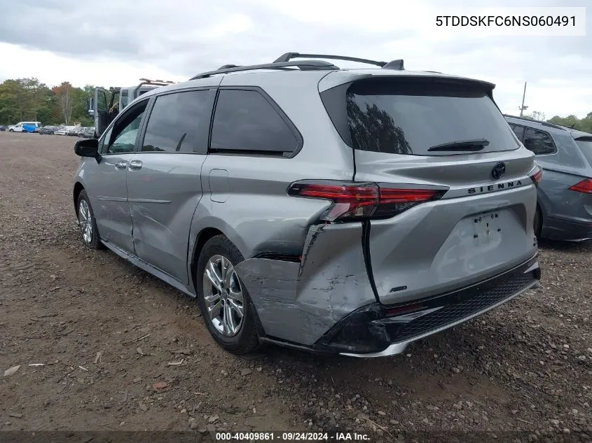 2022 Toyota Sienna Xse VIN: 5TDDSKFC6NS060491 Lot: 40409861