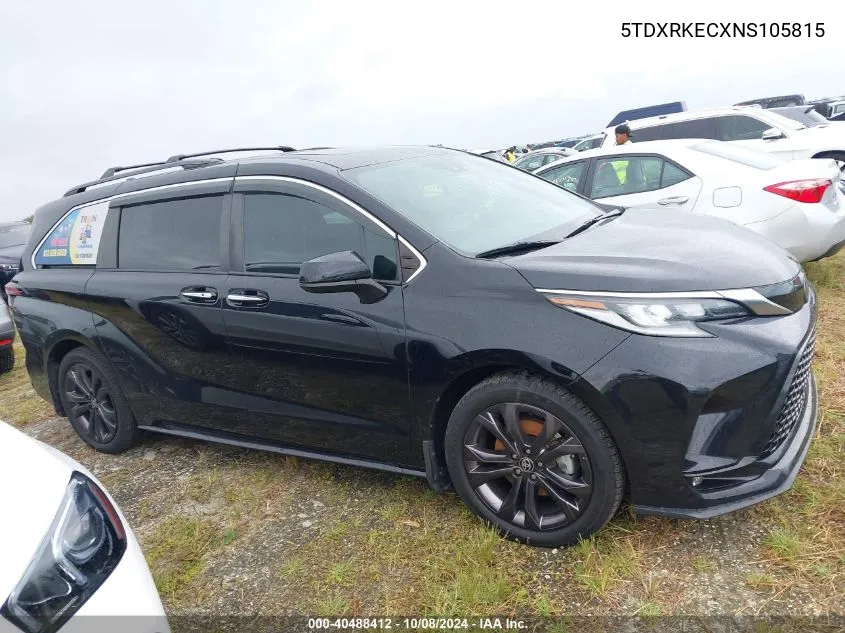 2022 Toyota Sienna Xse VIN: 5TDXRKECXNS105815 Lot: 40488412