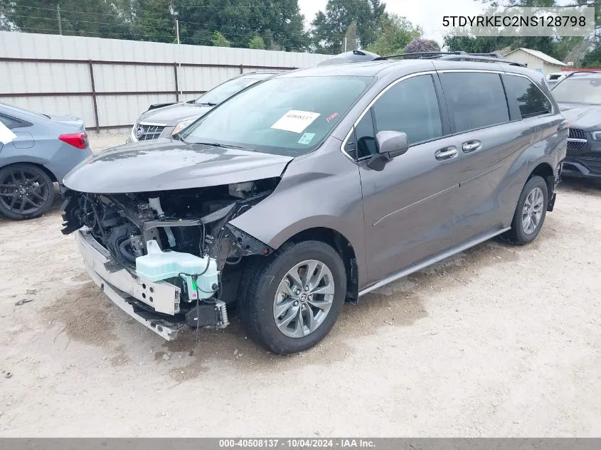 2022 Toyota Sienna Xle VIN: 5TDYRKEC2NS128798 Lot: 40508137