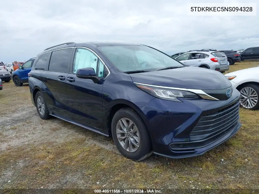 5TDKRKEC5NS094328 2022 Toyota Sienna Le