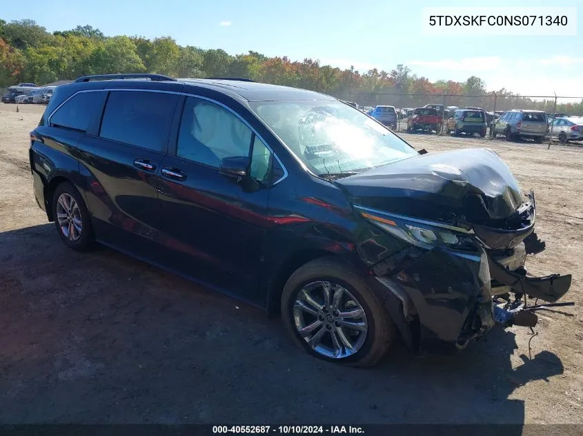 2022 Toyota Sienna Xse VIN: 5TDXSKFC0NS071340 Lot: 40552687