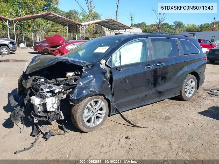 2022 Toyota Sienna Xse VIN: 5TDXSKFC0NS071340 Lot: 40552687