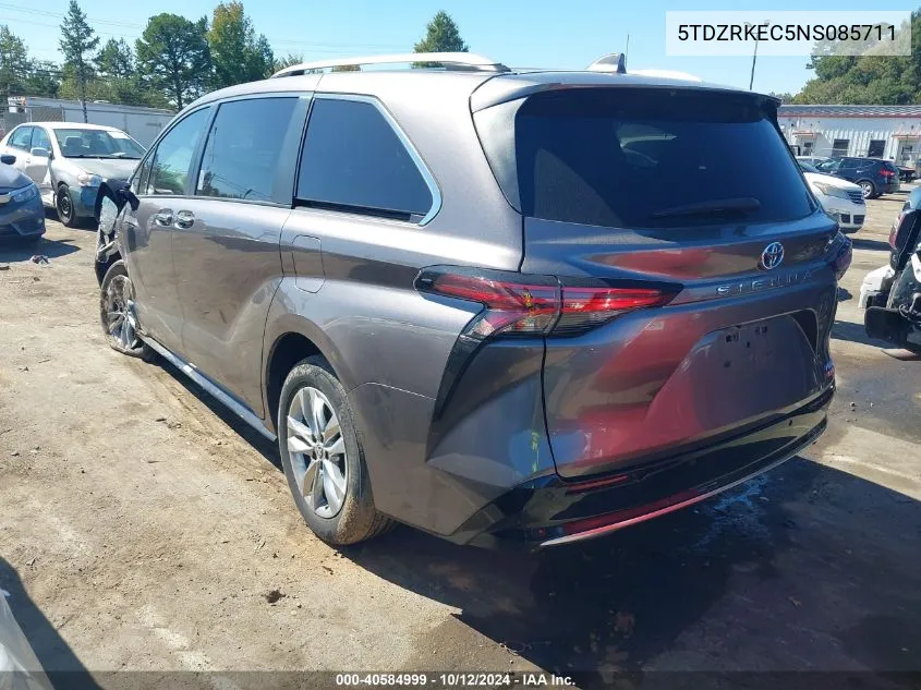 2022 Toyota Sienna Limited/Platinum VIN: 5TDZRKEC5NS085711 Lot: 40584999