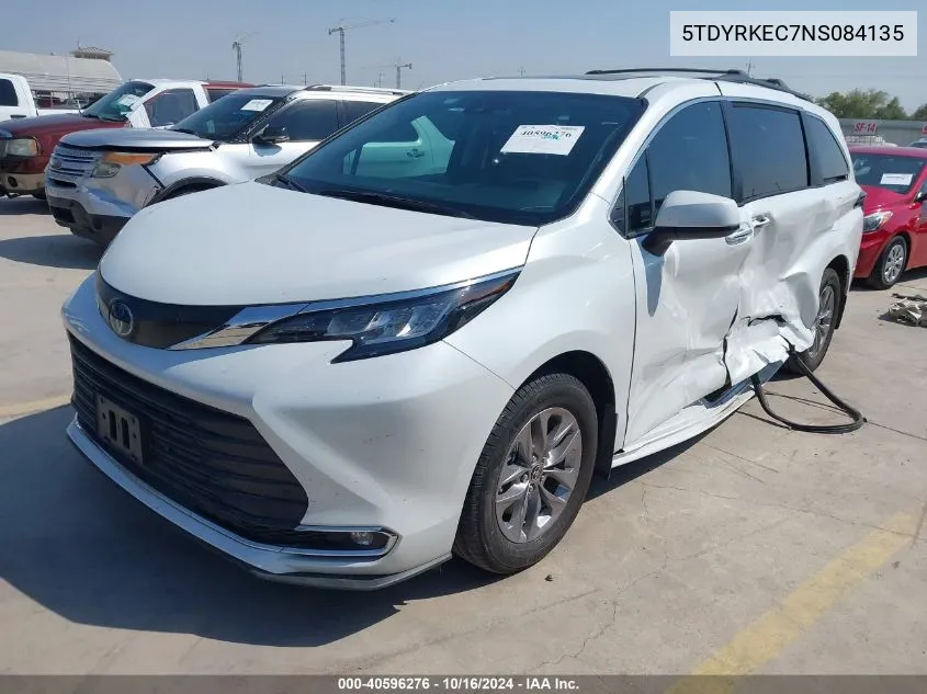 5TDYRKEC7NS084135 2022 Toyota Sienna Xle