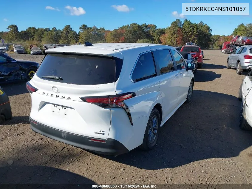 5TDKRKEC4NS101057 2022 Toyota Sienna Le