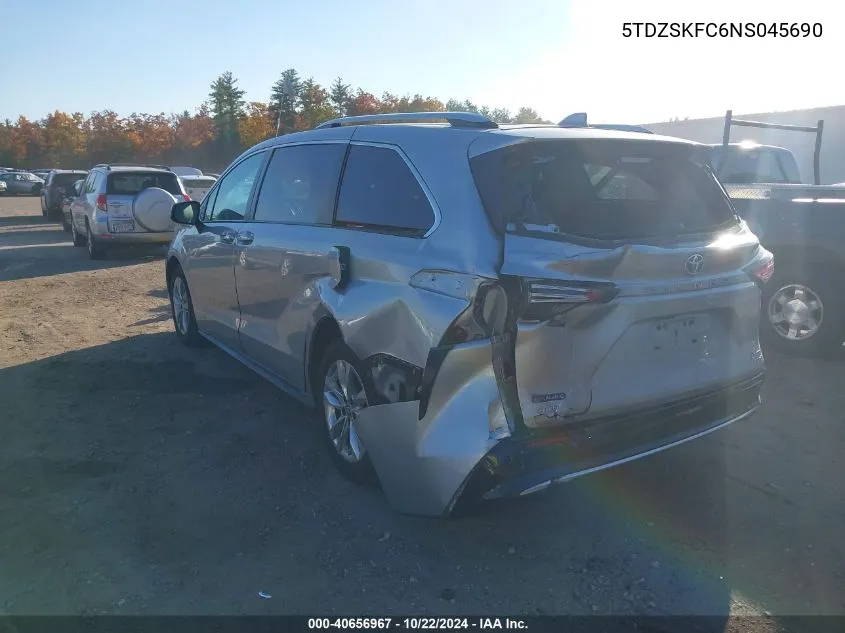 2022 Toyota Sienna Limited VIN: 5TDZSKFC6NS045690 Lot: 40656967