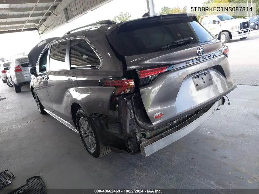 2022 Toyota Sienna Le VIN: 5TDBRKEC1NS087814 Lot: 40662469