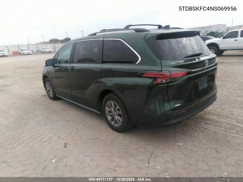 2022 Toyota Sienna Le VIN: 5TDBSKFC4NS069956 Lot: 40711137