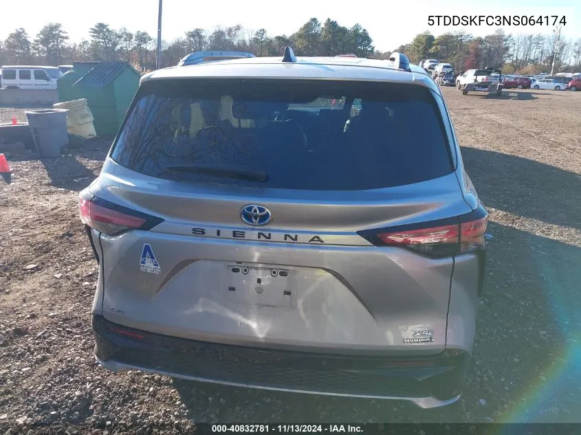 2022 Toyota Sienna Xse VIN: 5TDDSKFC3NS064174 Lot: 40832781