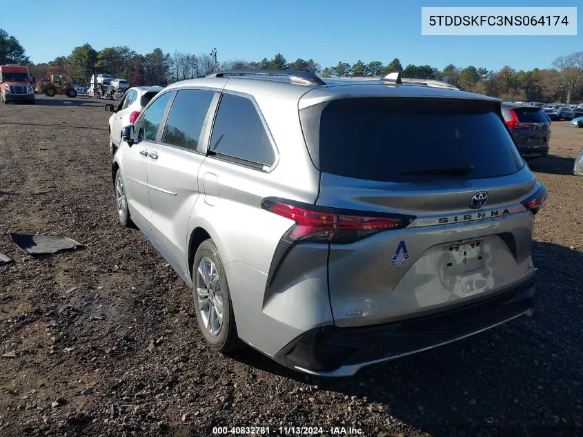 2022 Toyota Sienna Xse VIN: 5TDDSKFC3NS064174 Lot: 40832781