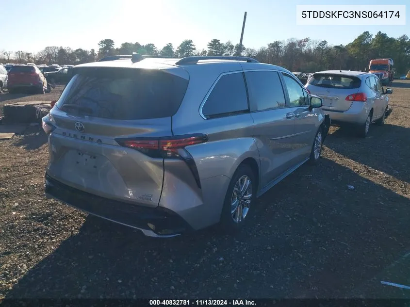 2022 Toyota Sienna Xse VIN: 5TDDSKFC3NS064174 Lot: 40832781