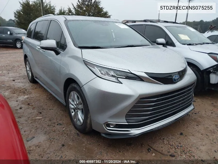 2022 Toyota Sienna Limited VIN: 5TDZRKECXNS075255 Lot: 40897352