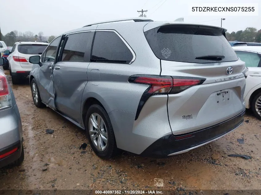 2022 Toyota Sienna Limited VIN: 5TDZRKECXNS075255 Lot: 40897352