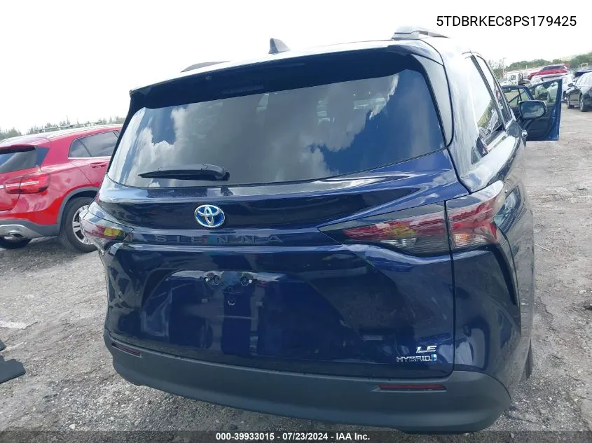 2023 Toyota Sienna Le VIN: 5TDBRKEC8PS179425 Lot: 39933015